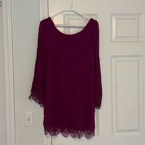 Dark purple long sleeve dress